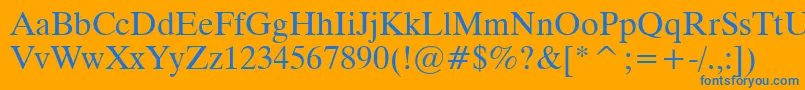 Tiempo Font – Blue Fonts on Orange Background