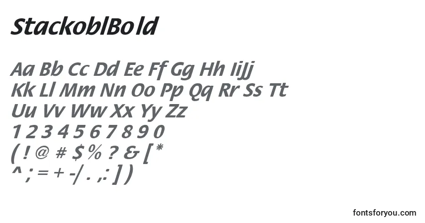 Police StackoblBold - Alphabet, Chiffres, Caractères Spéciaux