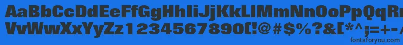 フォントFoliostdExtrabold – 黒い文字の青い背景