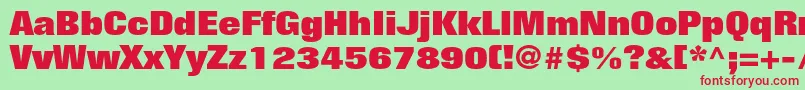 FoliostdExtrabold Font – Red Fonts on Green Background