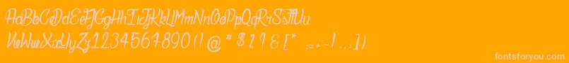 DeadlyInked-Schriftart – Rosa Schriften auf orangefarbenem Hintergrund