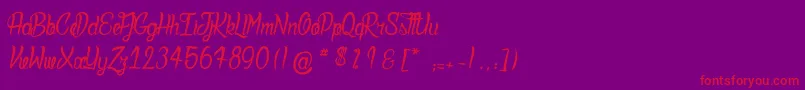 DeadlyInked-Schriftart – Rote Schriften auf violettem Hintergrund