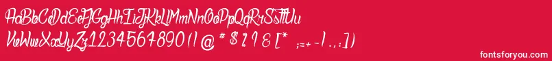 DeadlyInked-fontti – valkoiset fontit punaisella taustalla