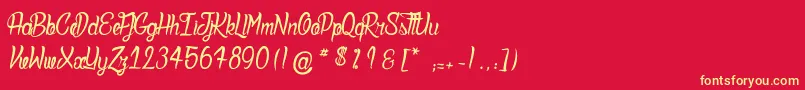 DeadlyInked Font – Yellow Fonts on Red Background