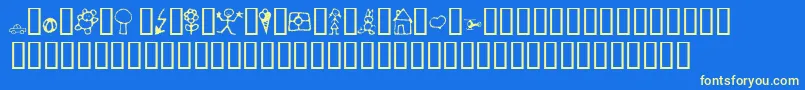 CrayonKids1 Font – Yellow Fonts on Blue Background