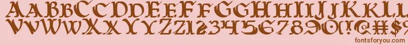 Warasgard-Schriftart – Braune Schriften auf rosa Hintergrund