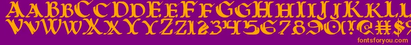 Warasgard Font – Orange Fonts on Purple Background