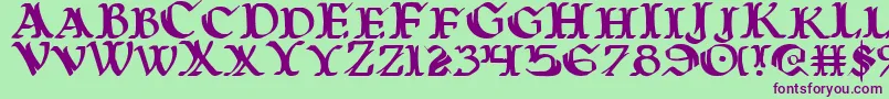 Warasgard Font – Purple Fonts on Green Background