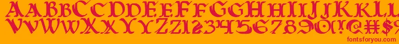 Warasgard Font – Red Fonts on Orange Background