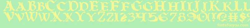 Warasgard Font – Yellow Fonts on Green Background