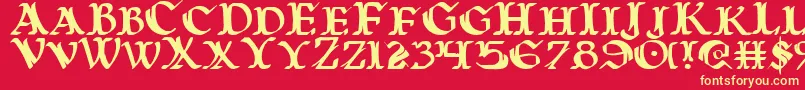 Warasgard Font – Yellow Fonts on Red Background