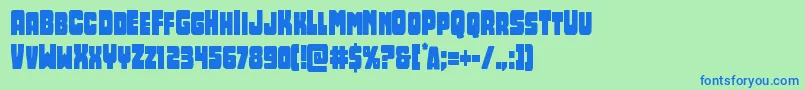 フォントOpusmundicond – 青い文字は緑の背景です。