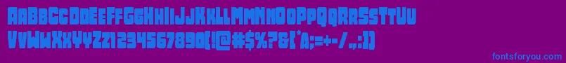 フォントOpusmundicond – 紫色の背景に青い文字