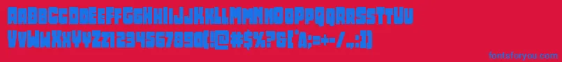 Opusmundicond Font – Blue Fonts on Red Background