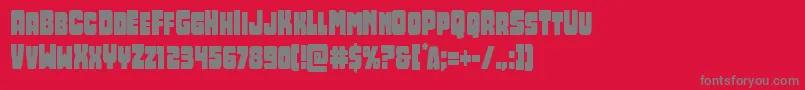フォントOpusmundicond – 赤い背景に灰色の文字