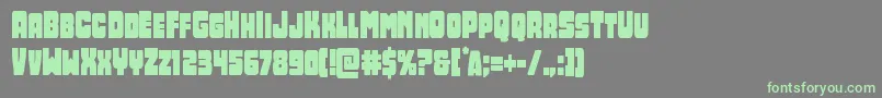 フォントOpusmundicond – 灰色の背景に緑のフォント