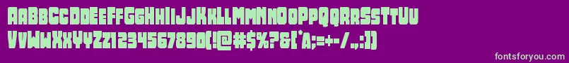 フォントOpusmundicond – 紫の背景に緑のフォント
