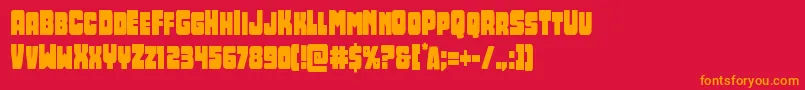フォントOpusmundicond – 赤い背景にオレンジの文字