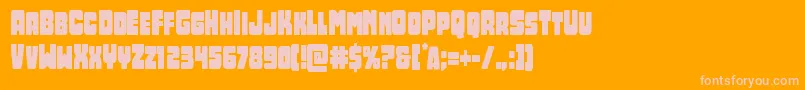 Opusmundicond-Schriftart – Rosa Schriften auf orangefarbenem Hintergrund