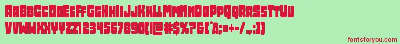 Opusmundicond Font – Red Fonts on Green Background