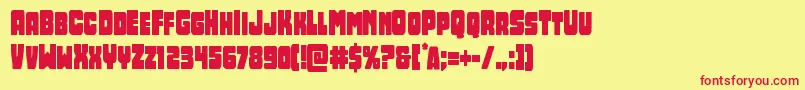 Opusmundicond Font – Red Fonts on Yellow Background