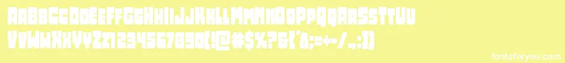 Opusmundicond-fontti – valkoiset fontit keltaisella taustalla