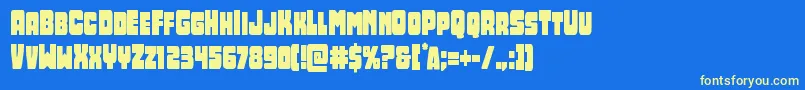 Шрифт Opusmundicond – жёлтые шрифты на синем фоне