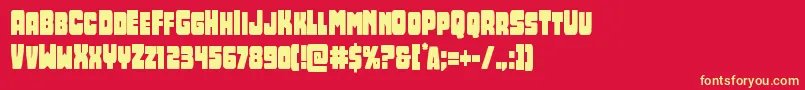 フォントOpusmundicond – 黄色の文字、赤い背景