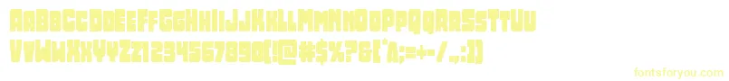 Opusmundicond-Schriftart – Gelbe Schriften auf weißem Hintergrund