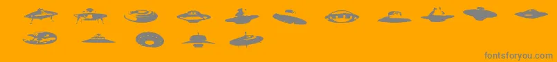 Ovnis Font – Gray Fonts on Orange Background