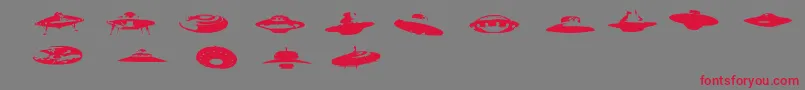 fuente Ovnis – Fuentes Rojas Sobre Fondo Gris