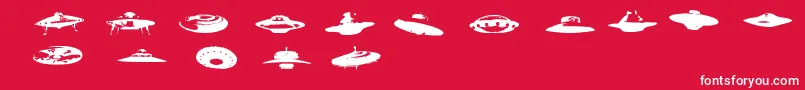 Ovnis Font – White Fonts on Red Background