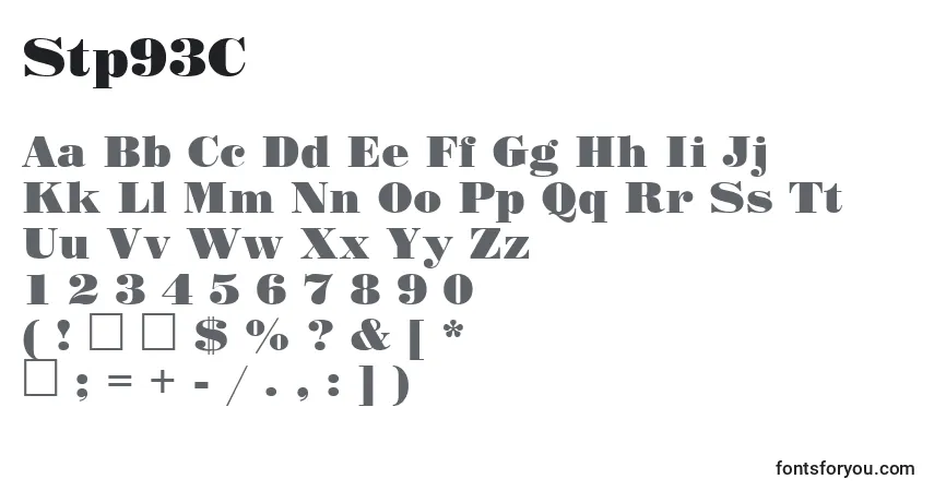 Schriftart Stp93C – Alphabet, Zahlen, spezielle Symbole