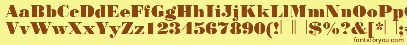 Stp93C Font – Brown Fonts on Yellow Background