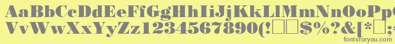 Fonte Stp93C – fontes cinzas em um fundo amarelo