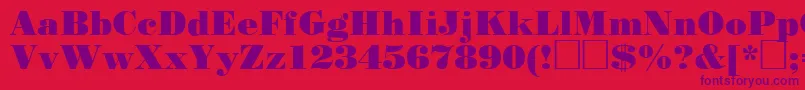 フォントStp93C – 赤い背景に紫のフォント