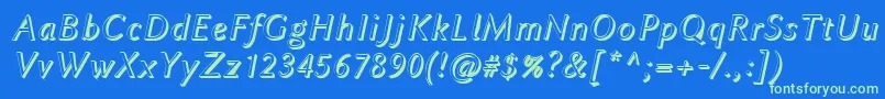 LinbiolinumAwi Font – Green Fonts on Blue Background