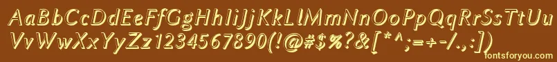 LinbiolinumAwi Font – Yellow Fonts on Brown Background