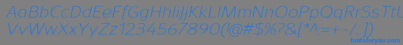 SavileLightitalic-Schriftart – Blaue Schriften auf grauem Hintergrund