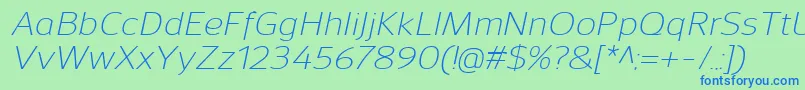 SavileLightitalic Font – Blue Fonts on Green Background