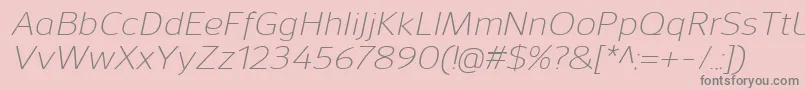 Weitere Informationen zur SavileLightitalic-Schriftart SavileLightitalic-Schriftart – Graue Schriften auf rosa Hintergrund