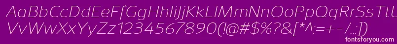 SavileLightitalic-Schriftart – Rosa Schriften auf violettem Hintergrund