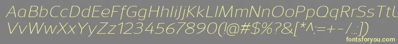 SavileLightitalic Font – Yellow Fonts on Gray Background