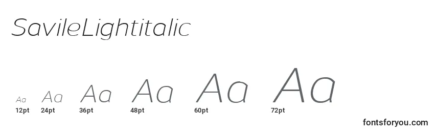 SavileLightitalic Font Sizes