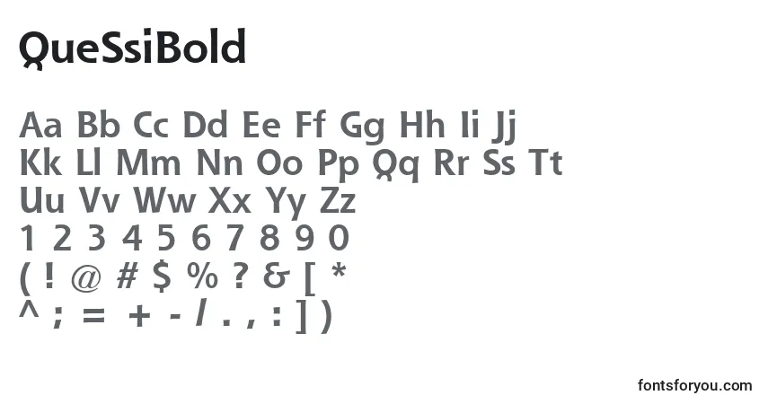 Schriftart QueSsiBold – Alphabet, Zahlen, spezielle Symbole