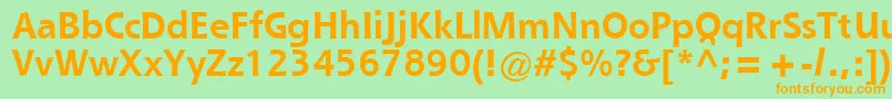 QueSsiBold Font – Orange Fonts on Green Background