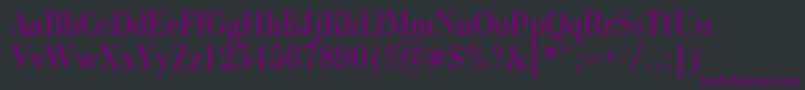 フォントBodoninovanrRegular – 黒い背景に紫のフォント