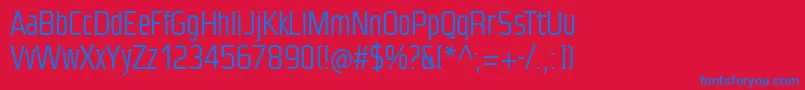 フォントCondensanspaneurope – 赤い背景に青い文字