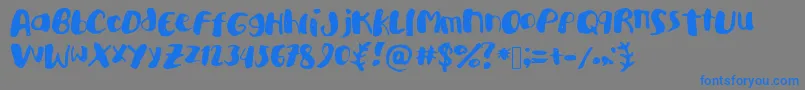 Academykiller Font – Blue Fonts on Gray Background