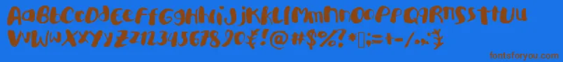 Academykiller Font – Brown Fonts on Blue Background